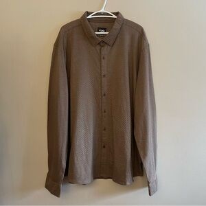 Lois Jeans Brown Geometric Jersey Cotton Button-Up – Size XXL EUC